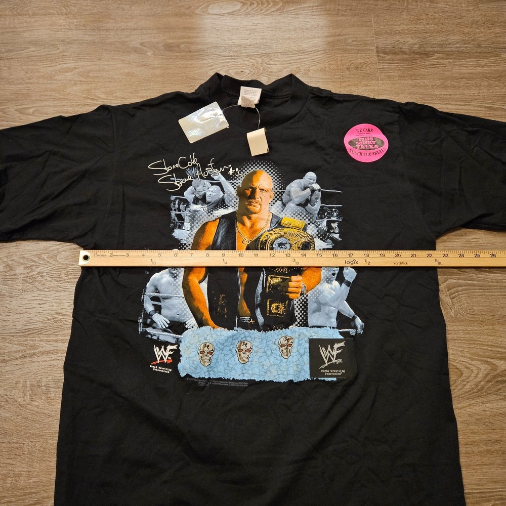 Vintage 1998 WWF Stone Cold Steve Austin Talking Shirt XL Wild Oats NWT - Picture 10 of 13